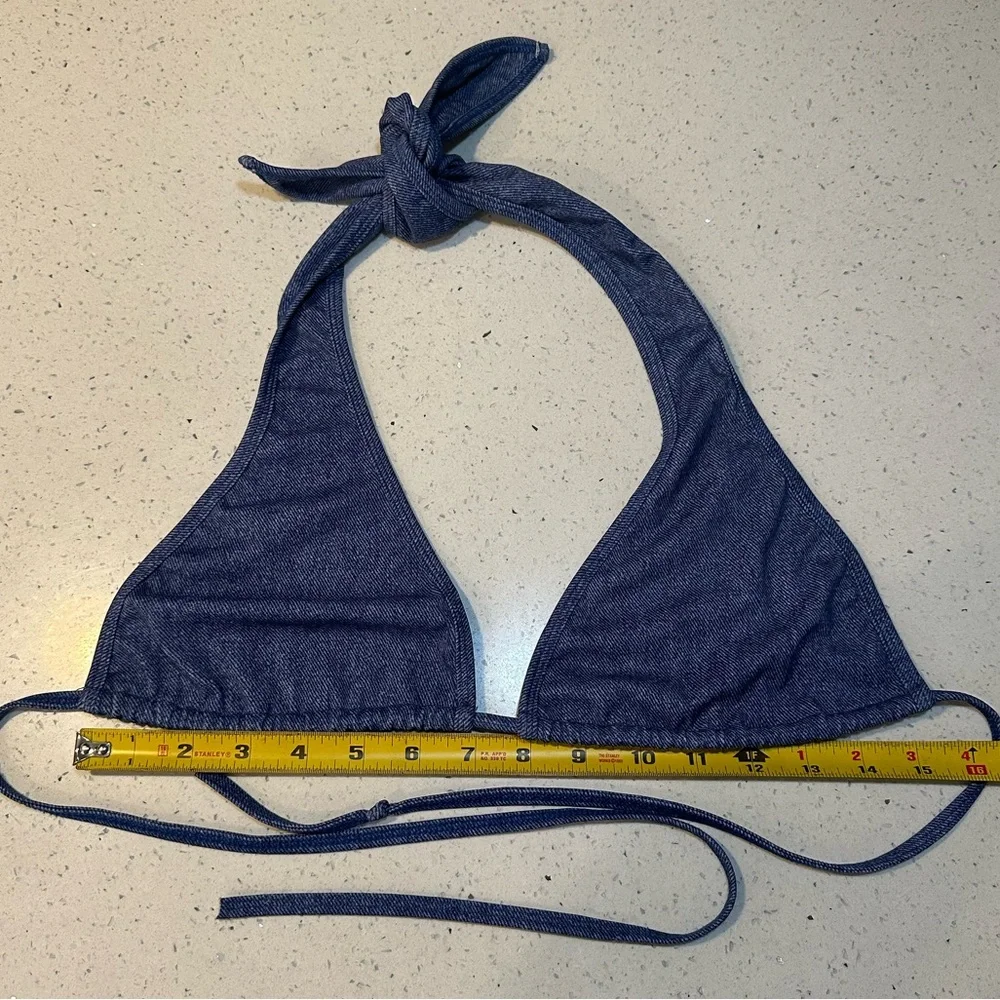 Large bikini top by Fede Swimwear - denim looking design